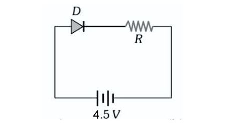 Circuit with diode, battery, and resistor